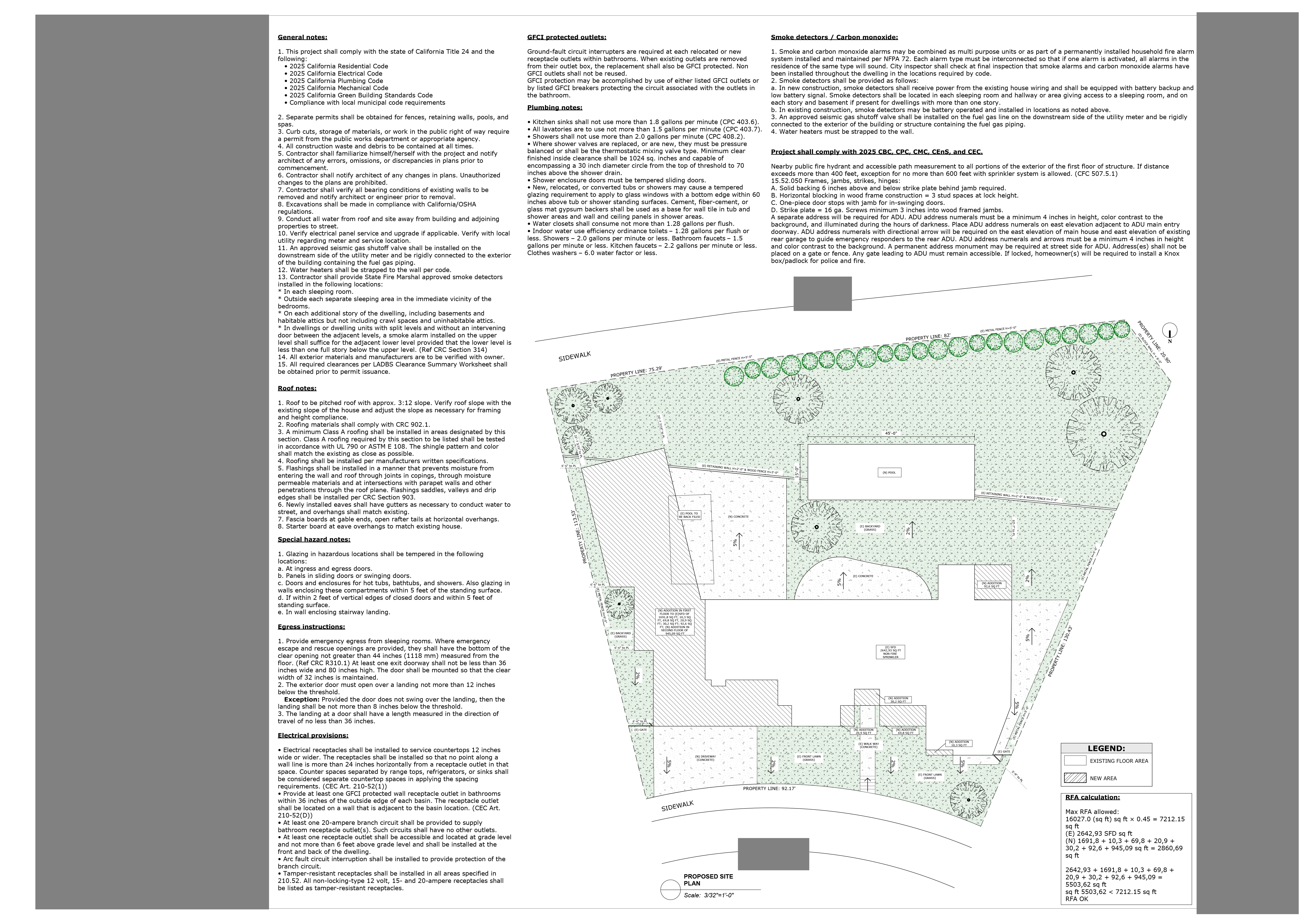 Permit set site plan sheet